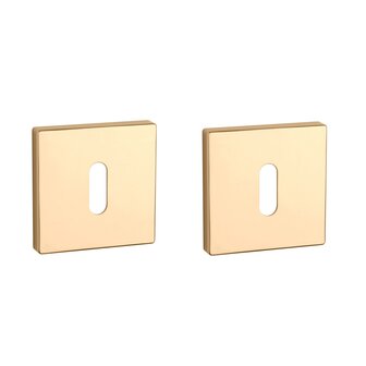 Sleutel rozet vierkant 52X52X7mm Goud