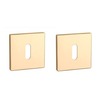 Sleutel rozet vierkant 52X52X5mm Goud